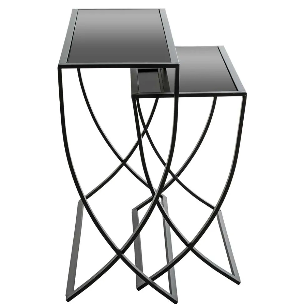 Klappbare Beistelltische in Schwarz - Saltagro (zweiteilig)