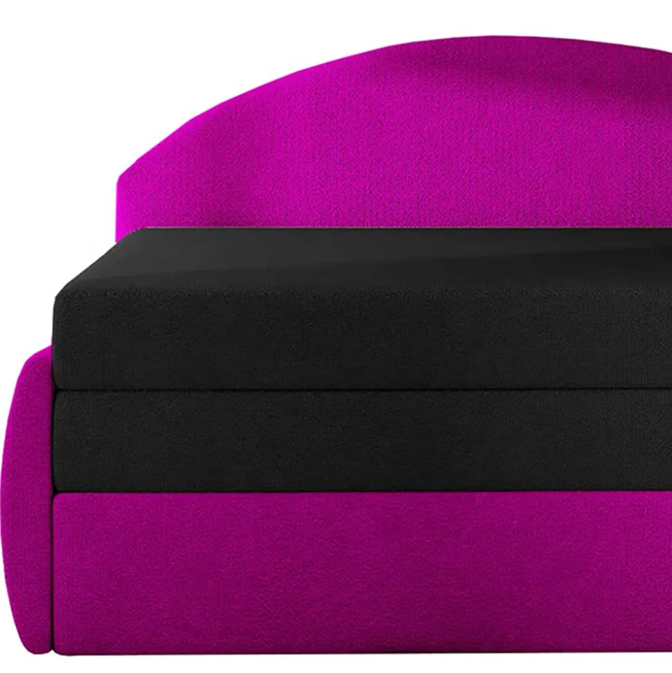 Klappbare Recamiere in Magenta und Schwarz - Karneola