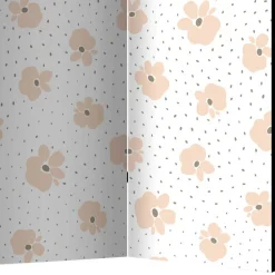 Klappbare Trennwand mit Blumen Muster in Rosa - Telvo