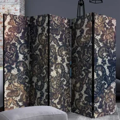 Klappbarer Paravent mit Druckmotiv Spitze - Amby