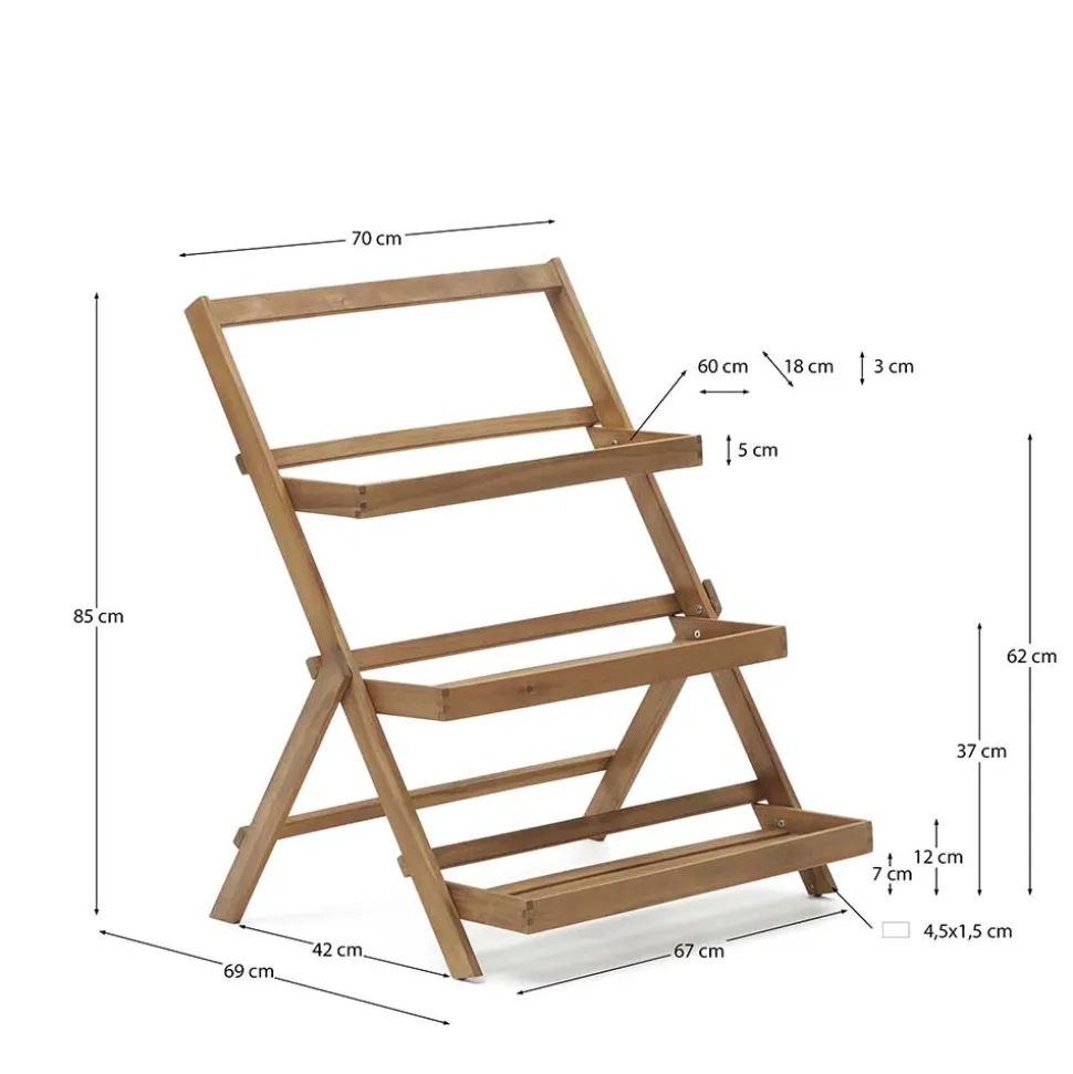 Klappbares Regal im Treppendesign - zB für Blumen - Oledra