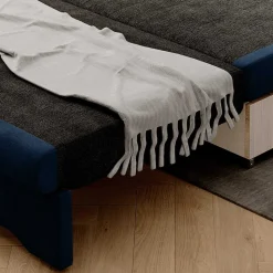 Klappcouch in Dunkelblau Velours - Zessma