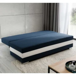 Klappcouch in Dunkelblau und Weiß - Mingo