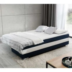 Klappcouch in Dunkelblau und Weiß - Mingo