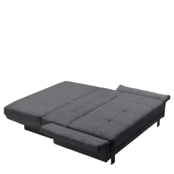 Klappcouch in Dunkelgrau mit Armlehnen - Nacondo