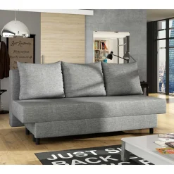 Klappcouch in Grau Stoffbezug - Gatria