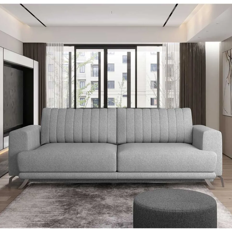 Klappcouch in Hellgrau Chenille - Jakery