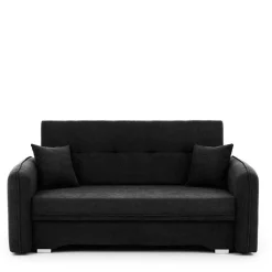 Klappcouch in Schwarz Veloursbezug - Yangu