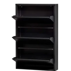 3-Klappen-Schuhschrank in Schwarz - Matic