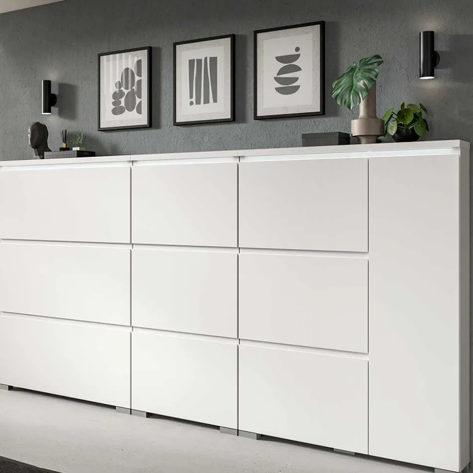 3-Klappen-Schuhschrank in Weiß - Dany