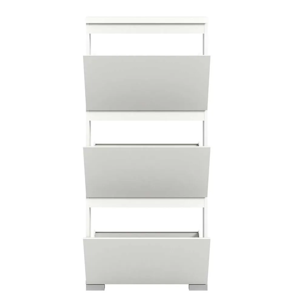 3-Klappen-Schuhschrank in Weiß - Dany