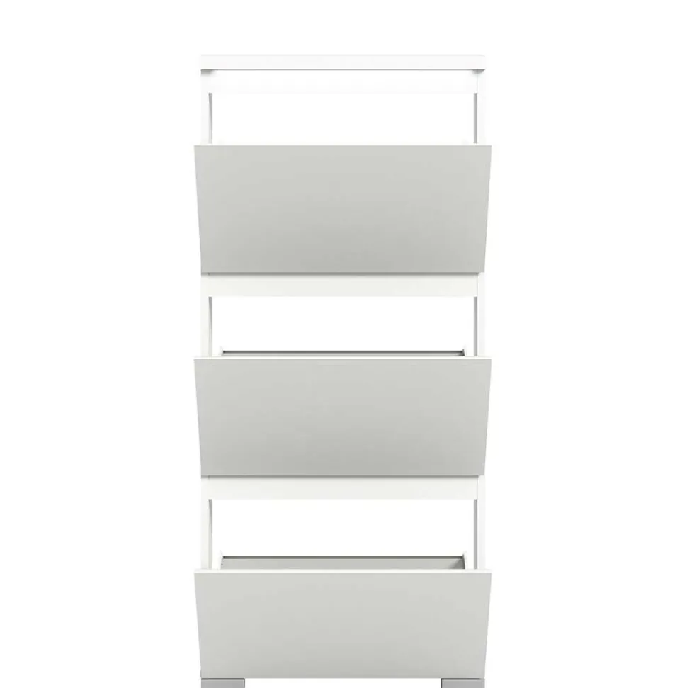 3-Klappen-Schuhschrank in Weiß - Dany