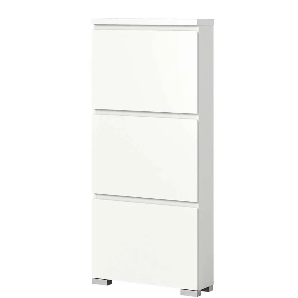 3-Klappen-Schuhschrank in Weiß - Dany