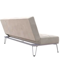 Klappsofa in Hellgrau Samt - Acena