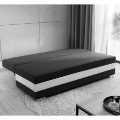 Klappsofa in Schwarzbraun mit Weiß - Bacima