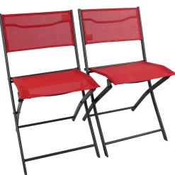 Klappstühle in Rot mit Schwarz - Maximilian (2er Set)