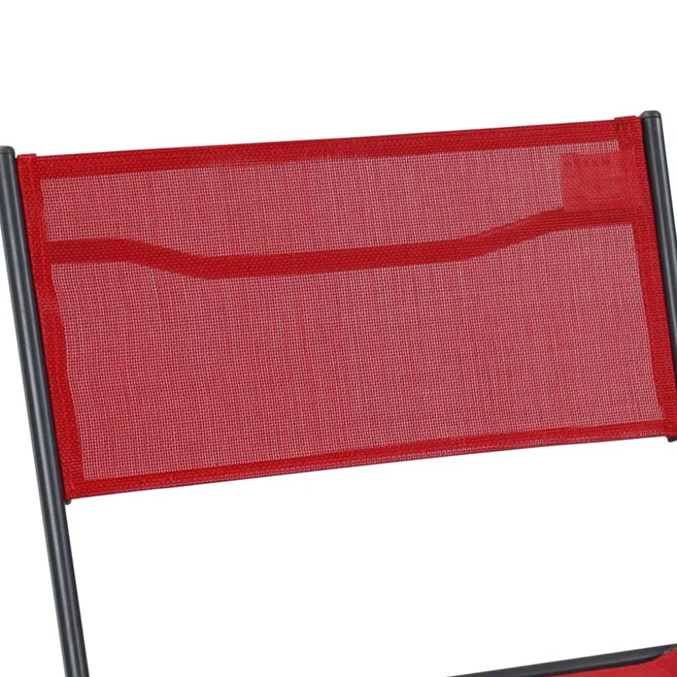 Klappstühle in Rot mit Schwarz - Maximilian (2er Set)