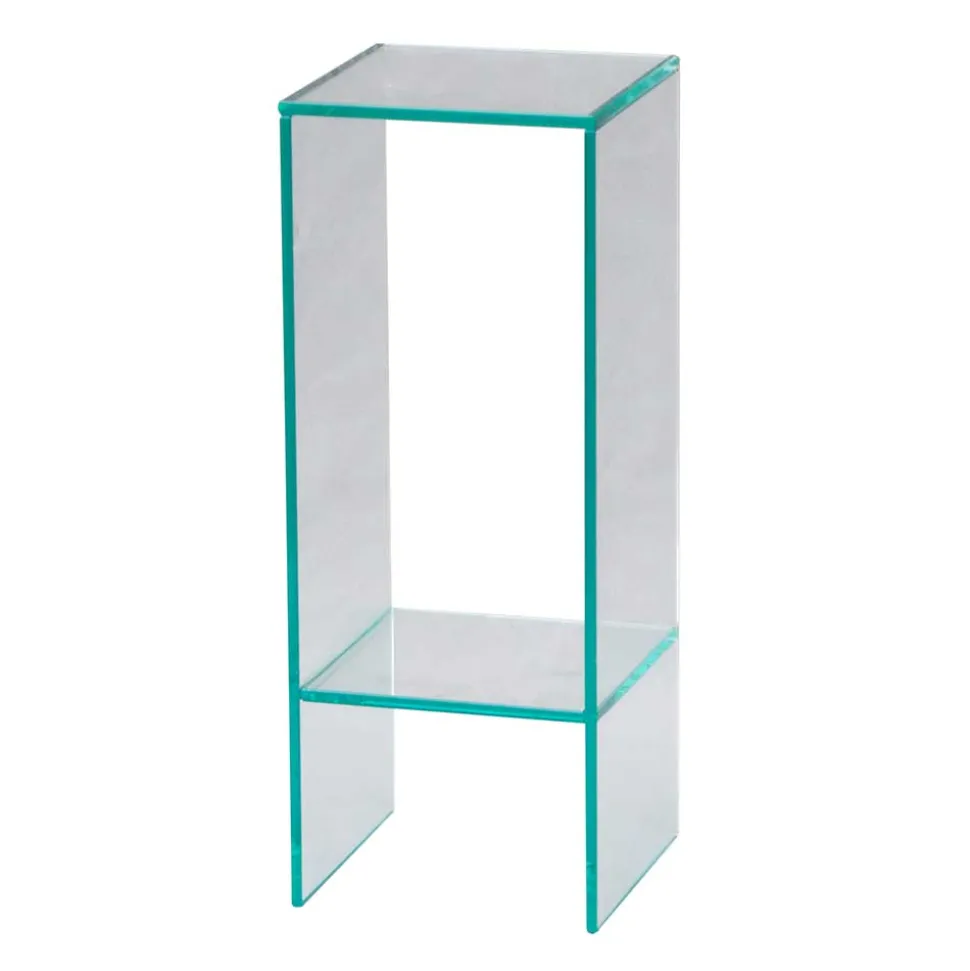 Klarglas Beistelltisch mit quadratischer Tischplatte - Weyna