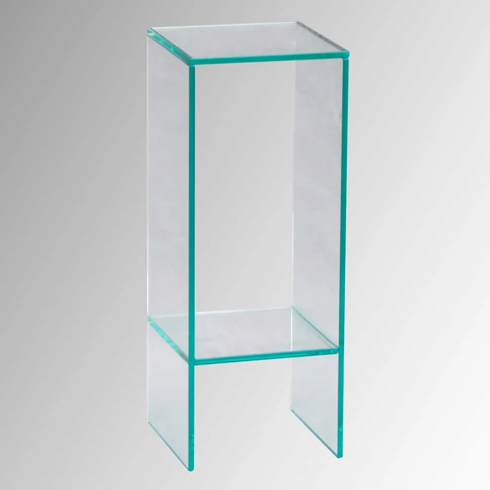 Klarglas Beistelltisch mit quadratischer Tischplatte - Weyna