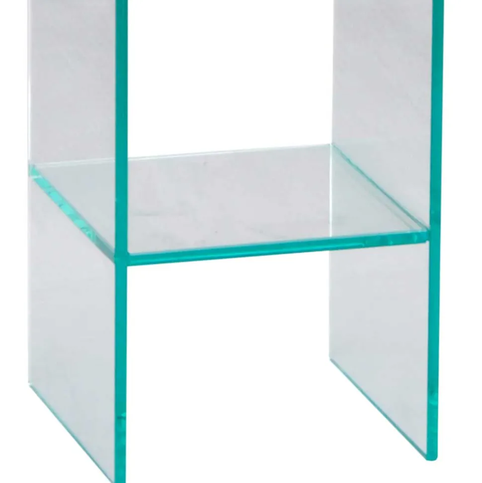 Klarglas Beistelltisch mit quadratischer Tischplatte - Weyna