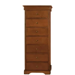 Klassisch gestaltete Hochkommode in Nussbaum - Lemerzi