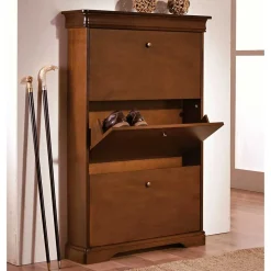 Klassisch gestalteter Schuhschrank in Nussbaum - Lemerzi