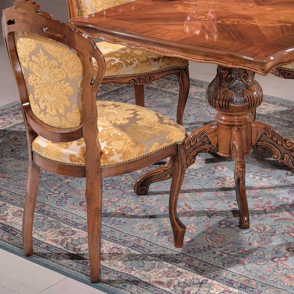 Klassische Essgruppe mit Quadrattisch Magari & 4 Polsterstühlen (fünfteilig)