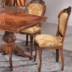 Klassische Essgruppe mit Quadrattisch Magari & 4 Polsterstühlen (fünfteilig)