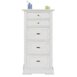 Klassische Hochkommode in Antikweiß - Annot