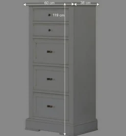 Klassische Hochkommode in Antikweiß - Annot