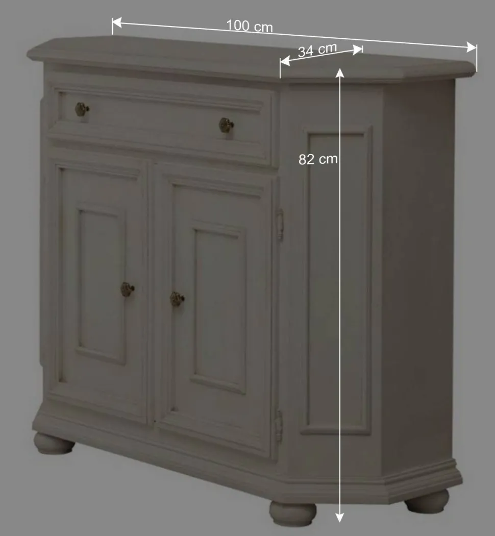 Klassisch-elegante Kommode in Antikweiß - Vicina