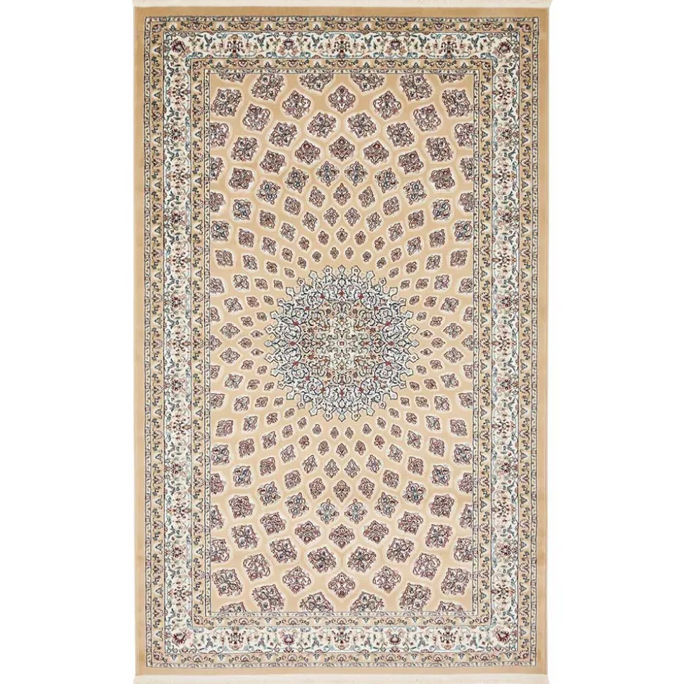 Klassischer Teppich in Hellbraun & Creme & Mehrfarbig - Dortina