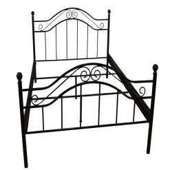 Klassisches Metallbett in Schwarz - Cusern