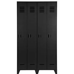 Kleiderschrank in Spind Optik aus Holz und Holzwerkstoff - Tivegos