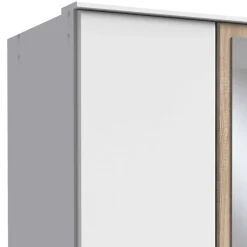 Kleiderschrank in Weiß mit Eiche Sägerau NB - Magdelan