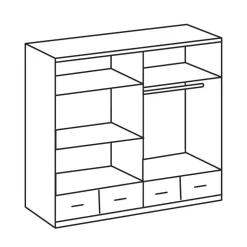 Kleiderschrank Mellevos in Weiß