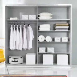 Kleiderschrank mit 2 Schwebetüren in Weiß - Juleste