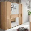 Kleiderschrank mit 4 Türen in Eiche - Emdsiva