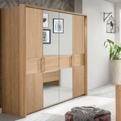 Kleiderschrank mit 4 Türen in Eiche - Emdsiva