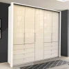 Kleiderschrank mit Glasfront in Cremefarben - Zidarie