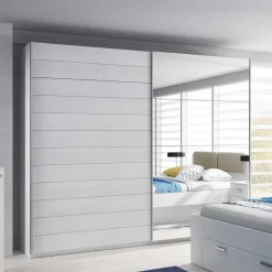 Kleiderschrank mit Schwebetüren in Esche Weiß - Pruducia