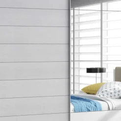 Kleiderschrank mit Schwebetüren in Esche Weiß - Pruducia