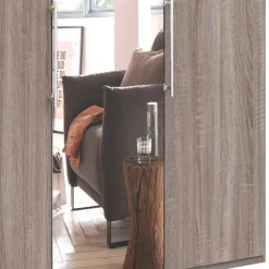 Kleiderschrank mit Spiegel & Metallgriffen - Crenba