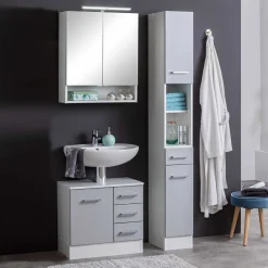 Kleine Möbel Kombi fürs Bad in Grau - Girios (dreiteilig)