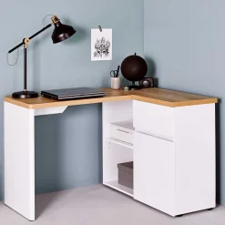 Kleiner Eckschreibtisch mit Stauraum - Xuana