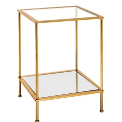 Kleiner Glastisch mit Spiegel Zusatzablage - Sharky