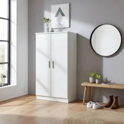 Kleiner Schuhschrank mit Doppeltür Atricia in Weiß