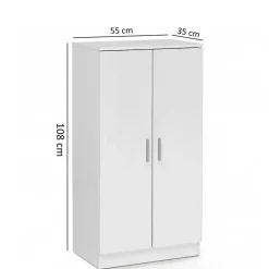 Kleiner Schuhschrank mit Doppeltür Atricia in Weiß
