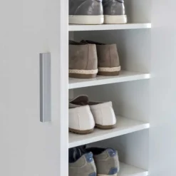 Kleiner Schuhschrank mit Doppeltür Atricia in Weiß