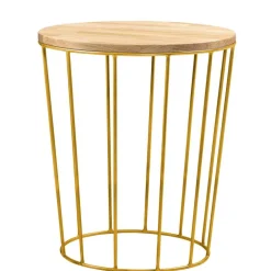 Kleiner Tisch in Eiche Bianco & Bronze - Leano